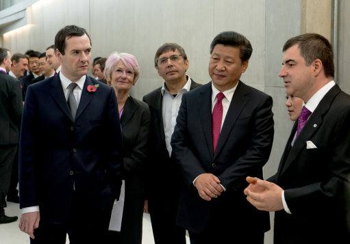 George Osborne with the Chinese leader Xi JinPing. Credit: Press Association