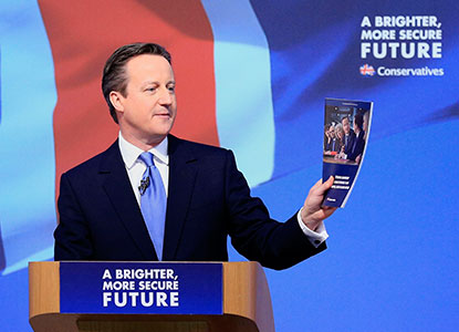 David Cameron at Conservative manifesto launch