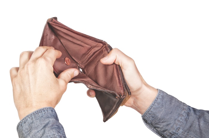 Empty wallet - image: Shutterstock