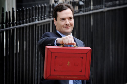 George Osborne and Budget box