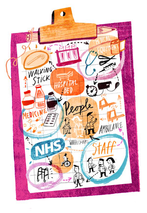 NHS Map, Illustration by Catherine Finnema