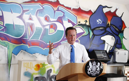Prime Minister David Cameron announces a government policy review following the English riots. PA