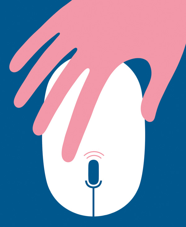 Hand on mouse