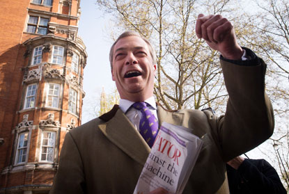  Ukip leader Nigel Farage said that the votes showed people are 'rejecting the establishment and quite right too'. Photo: PA