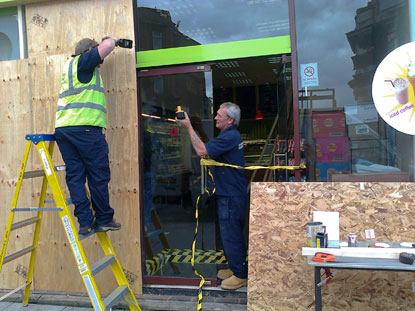 Among the support offered by councils after the rioting is help to repair damaged business premises. Photo: PA 