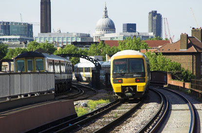 Train leaving station