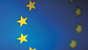European flag close-up