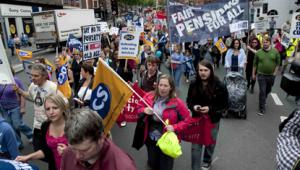 Civil servants could go on strike this autumn over proposed pension changes. Teaching staff took industrial action over the changes in June. Photo: PA