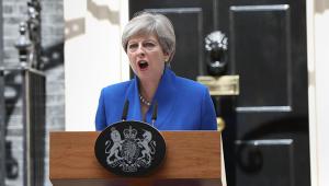 Theresa May saying she'll form a partnership with the DUP 