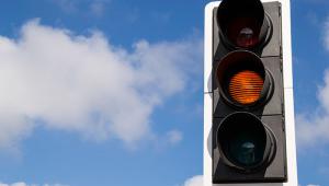 Amber traffic light