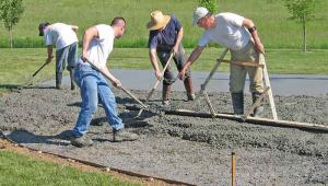 Volunteers working