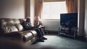 Elderly person on living room