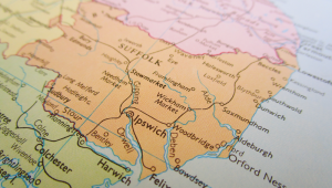 Suffolk map Shutterstock 2418303317