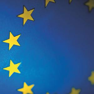European flag close-up