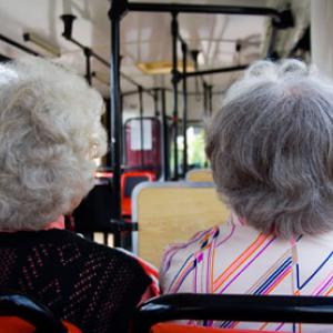 Elderly people on a bus