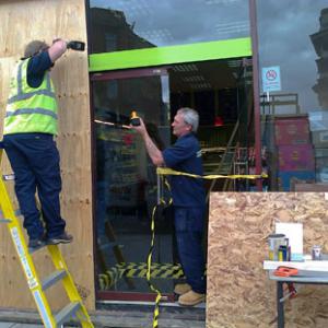 Among the support offered by councils after the rioting is help to repair damaged business premises. Photo: PA 