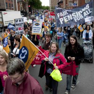 Civil servants could go on strike this autumn over proposed pension changes. Teaching staff took industrial action over the changes in June. Photo: PA