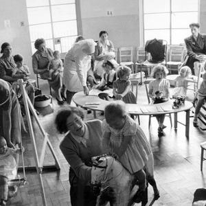 NHS Mothers and Chldren at Healthcare Clinic 1940s Getty
