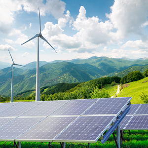 Solar panels, green energy
