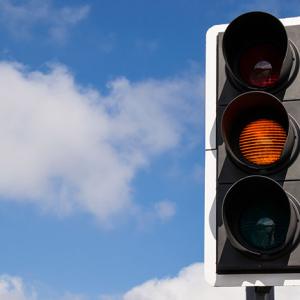 Amber traffic light