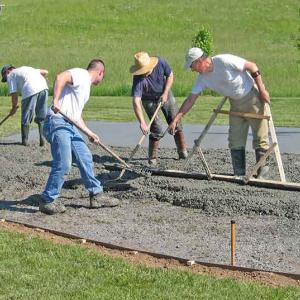 Volunteers working