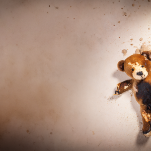 Burnt teddy bear washed up on a beach - Credit: Firefly Adobe - 17781