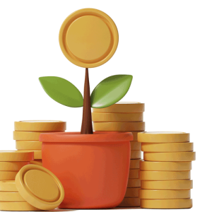 Businessman hand holding watering can to water plant in growing pot with pile of coins.credit_shutterstock_2291016517