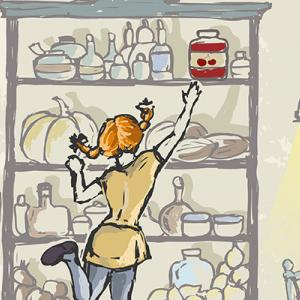 reaching for jam 