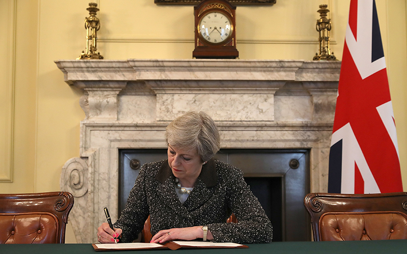 Theresa May signs Article 50 letter