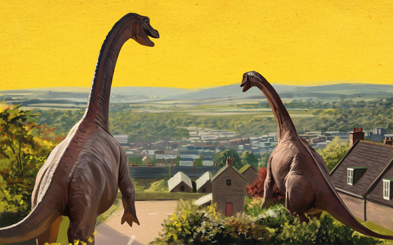 Dinosaurs town buildings. CREDIT_The-Red-Dress