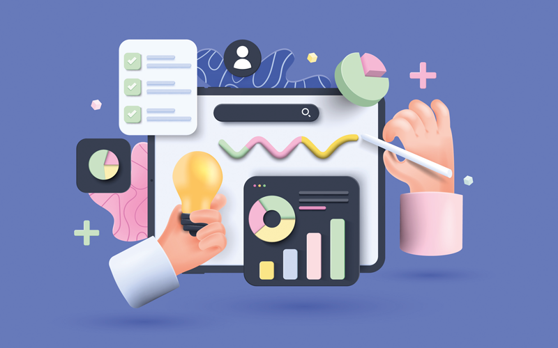 Online marketing, financial report chart, data analysis, and web development.credit_shutterstock_2055631289
