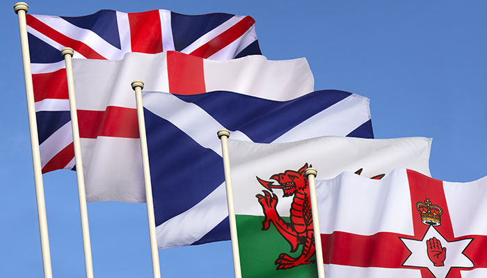 UK flags devolved nations